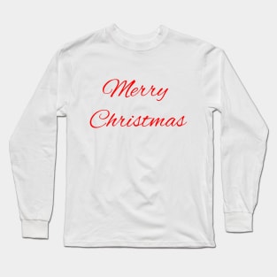 Merry Christmas Red Font Design Long Sleeve T-Shirt